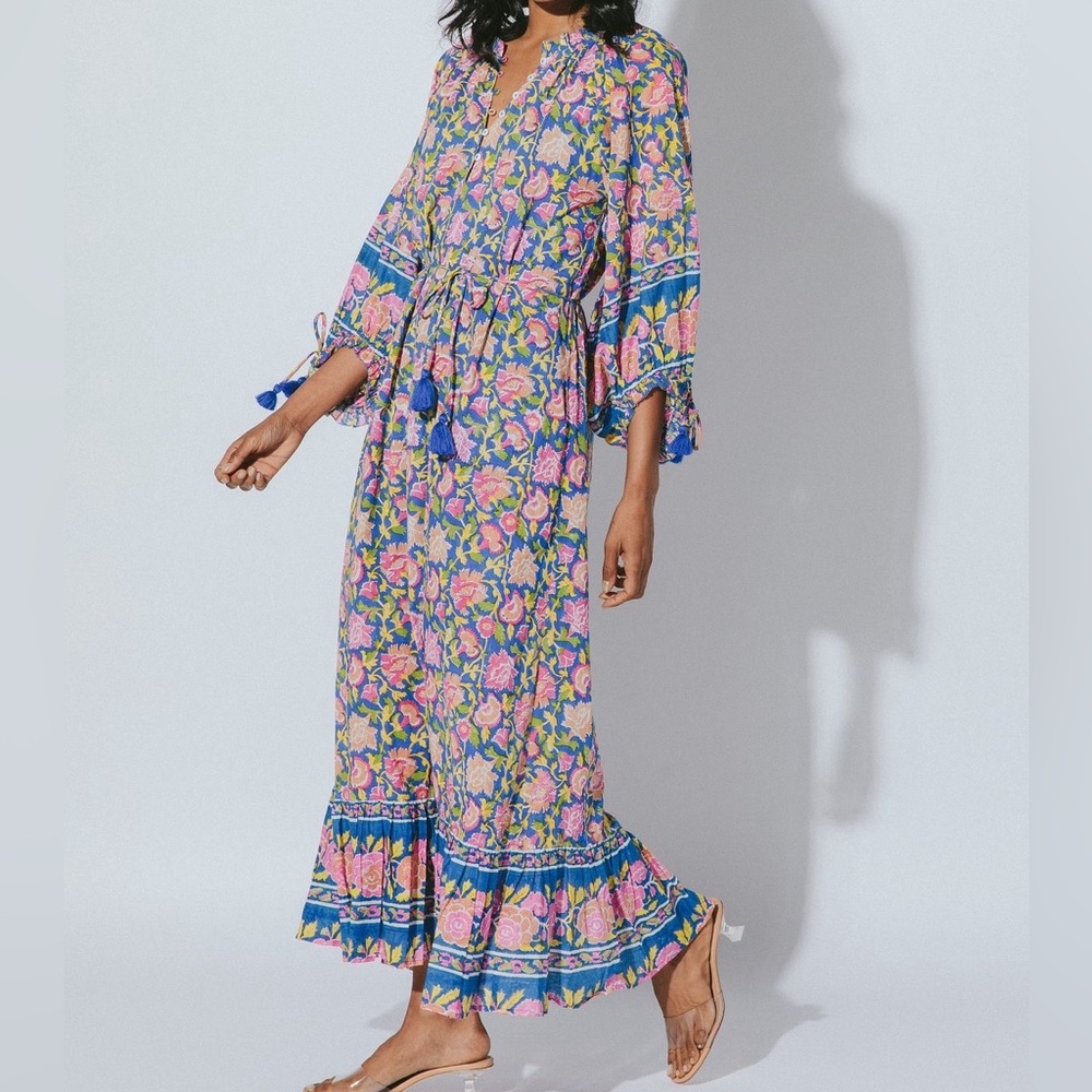 NWT Cleobella Hilo Kaftan Dress / Tahiti Block Print / Size Medium